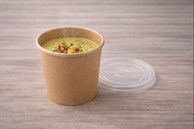 GOBELET BRUN 12OZ + COUV P ( CT DE 500 )