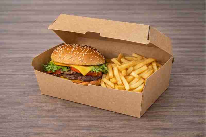 BOITE BURGER KRAFT X400 56*38*39CM ( CT DE 4 PQTS DE 100 )