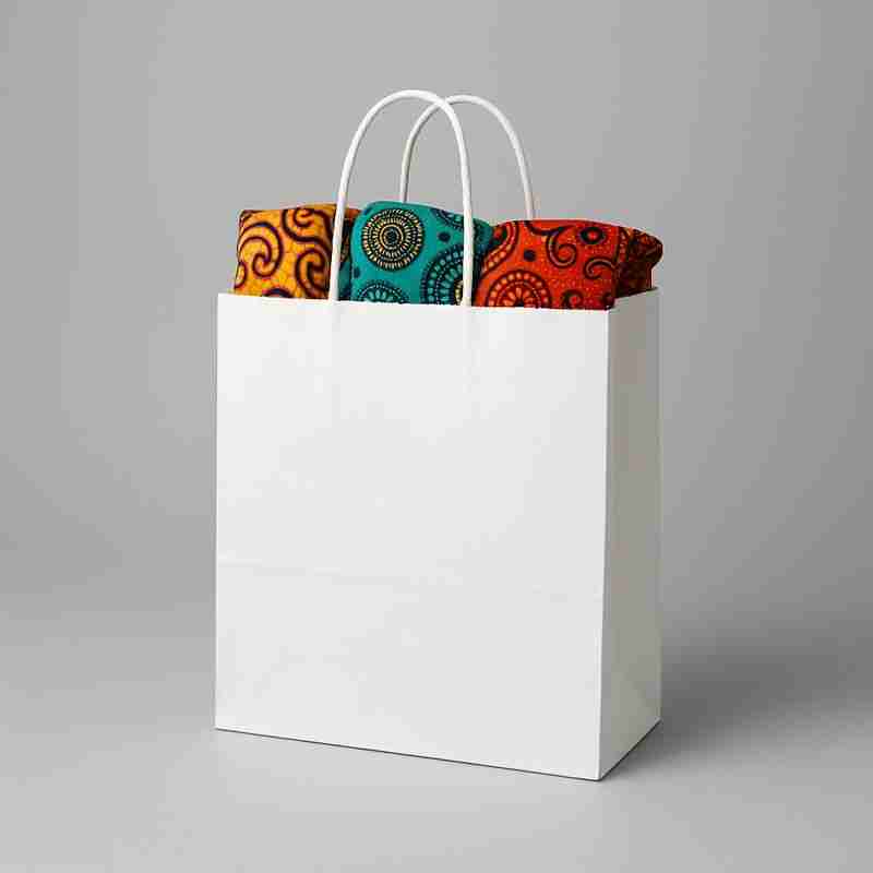 SAC KRAFT BLANC 90g  25X27X13 PQT DE 100 TORSADES