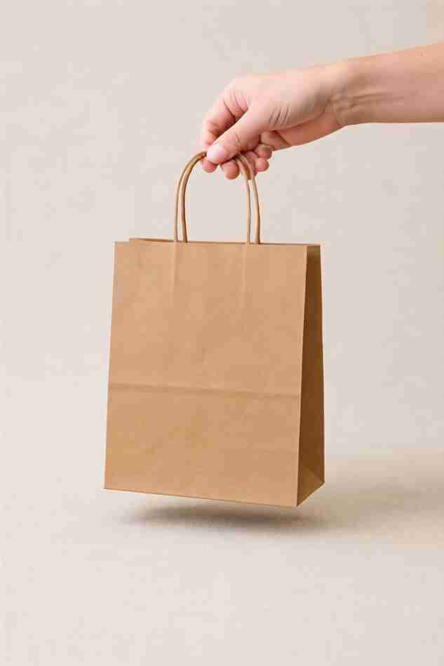 SAC KRAFT BRUN TORSADES 90G 21X27X11 ( CT DE 300 )